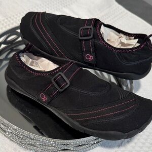 OP Black Shoes with Pink Accents